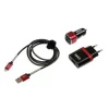 ΦΟΡΤΙΣΤΗΣ ΑΝΑΠΤΗΡΑ ΓΙΑ APPLE 12 / 24V 1USB 2500mA +ΠΡΙΖΑ 1000mA 100 / 230V FAST CHARGE (ΚΟΚΚΙΝΟ)