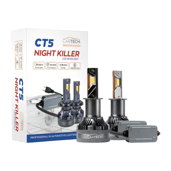 Λάμπες LED CT5 H3 Short 100W White 6500K Night Killer CarTech