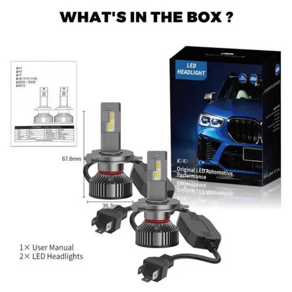 Asruex LED Λάμπες H4 - D21 120W 9000LM 12/24V 2τμχ - Image 6