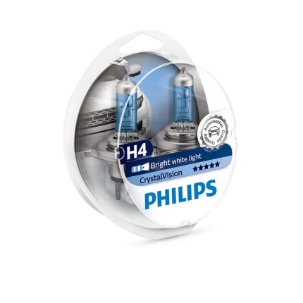 Philips Λάμπες 12V H4 Crystal Vision - 2 τμχ.