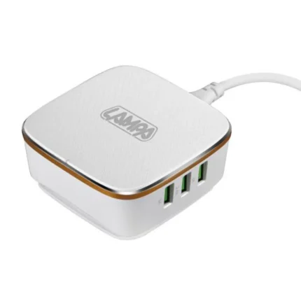 ΦΟΡΤΙΣΤΗΣ POWER STATION 230V 7000mA ΜΕ 6 ΘΥΡΕΣ USB ΚΑΙ ΚΑΛΩΔΙΟ 100cm 82x82x35mm