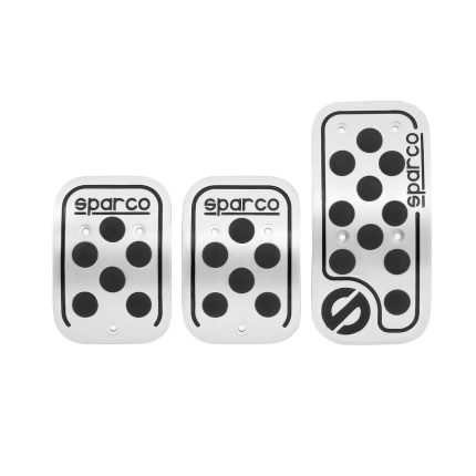 Πεταλιέρα αλουμίνιο με μαύρο λάστιχο Sparco