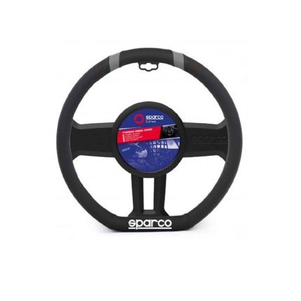 Κάλυμμα Τιμονιού Δερματίνη Medium μαύρο-γκρι 1τμχ Sparco