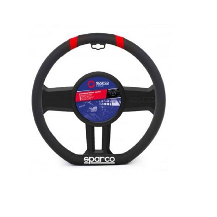 Κάλυμμα Τιμονιού Δερματίνη Medium μαύρο- κόκκινο 1τμχ Sparco