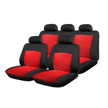 Σετ Καλύμματα Αυτοκινήτου Πολυεστερικό 9 Τεμαχίων Κόκκινο