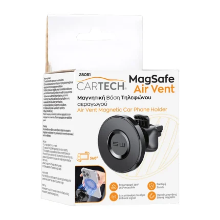 Μαγνητική Βάση Τηλεφώνου MagSafe Αεραγωγού Cartech – 360° Συμβατή με iPhone