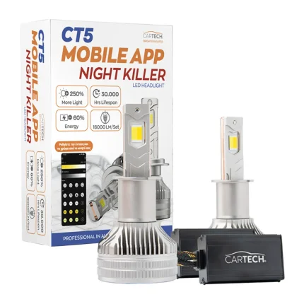 Λάμπες LED Αυτοκινήτου CT5 Mobile App H3 Night Killer 160W 16000LM 6500K με Έλεγχο μέσω Εφαρμογής